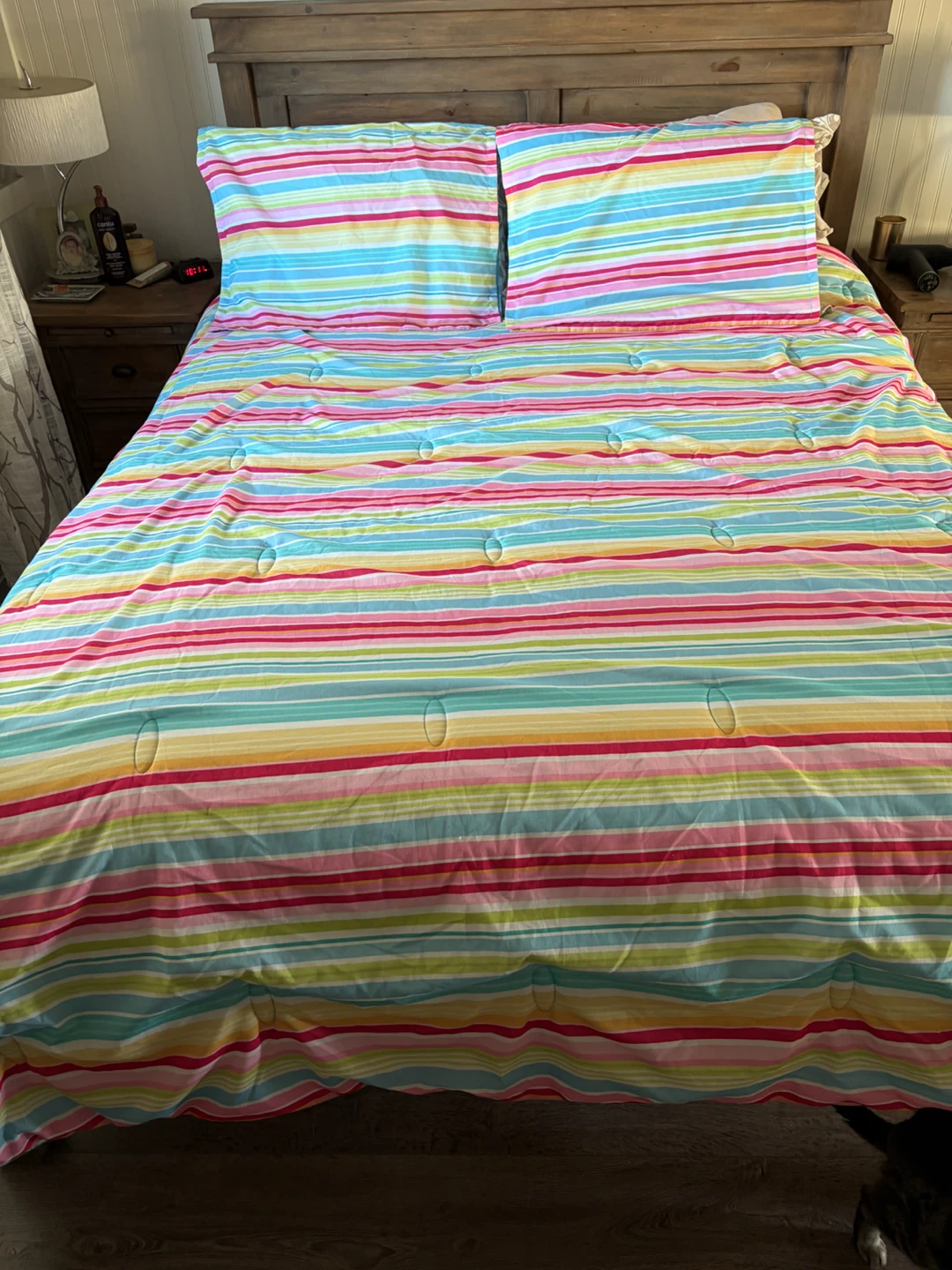 Full size-Striped multicolour comforter set