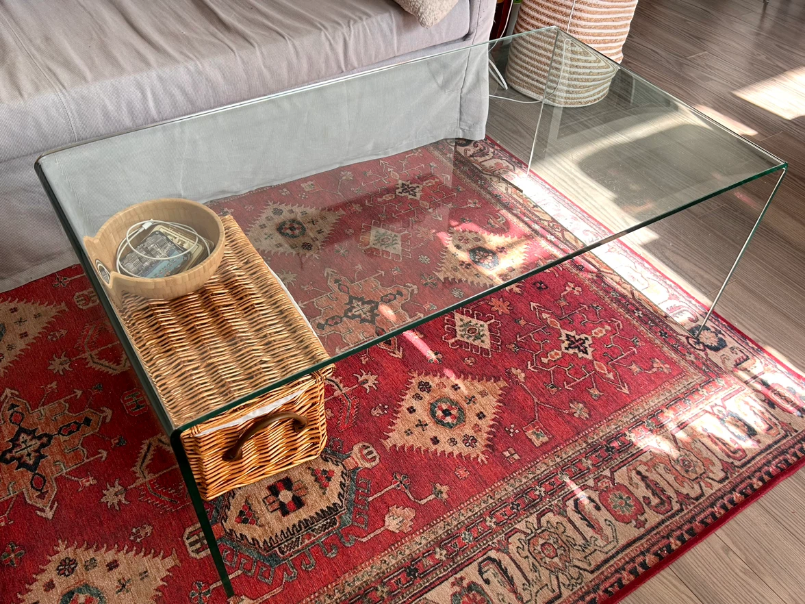 Clear Glass Waterfall Coffee Table - photo 2
