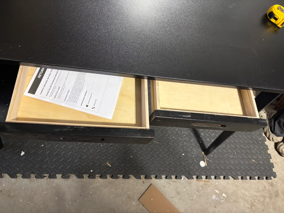 Black Modern Writing Desk with Two Drawers - photo 5