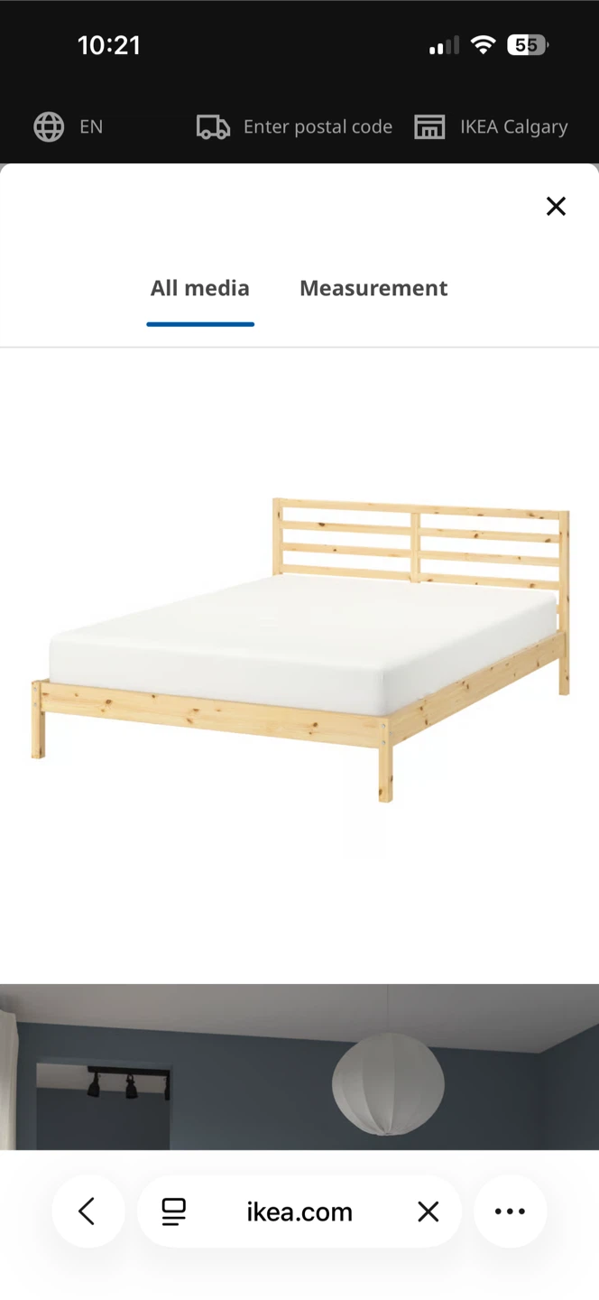 IKEA tarva queen bed frame