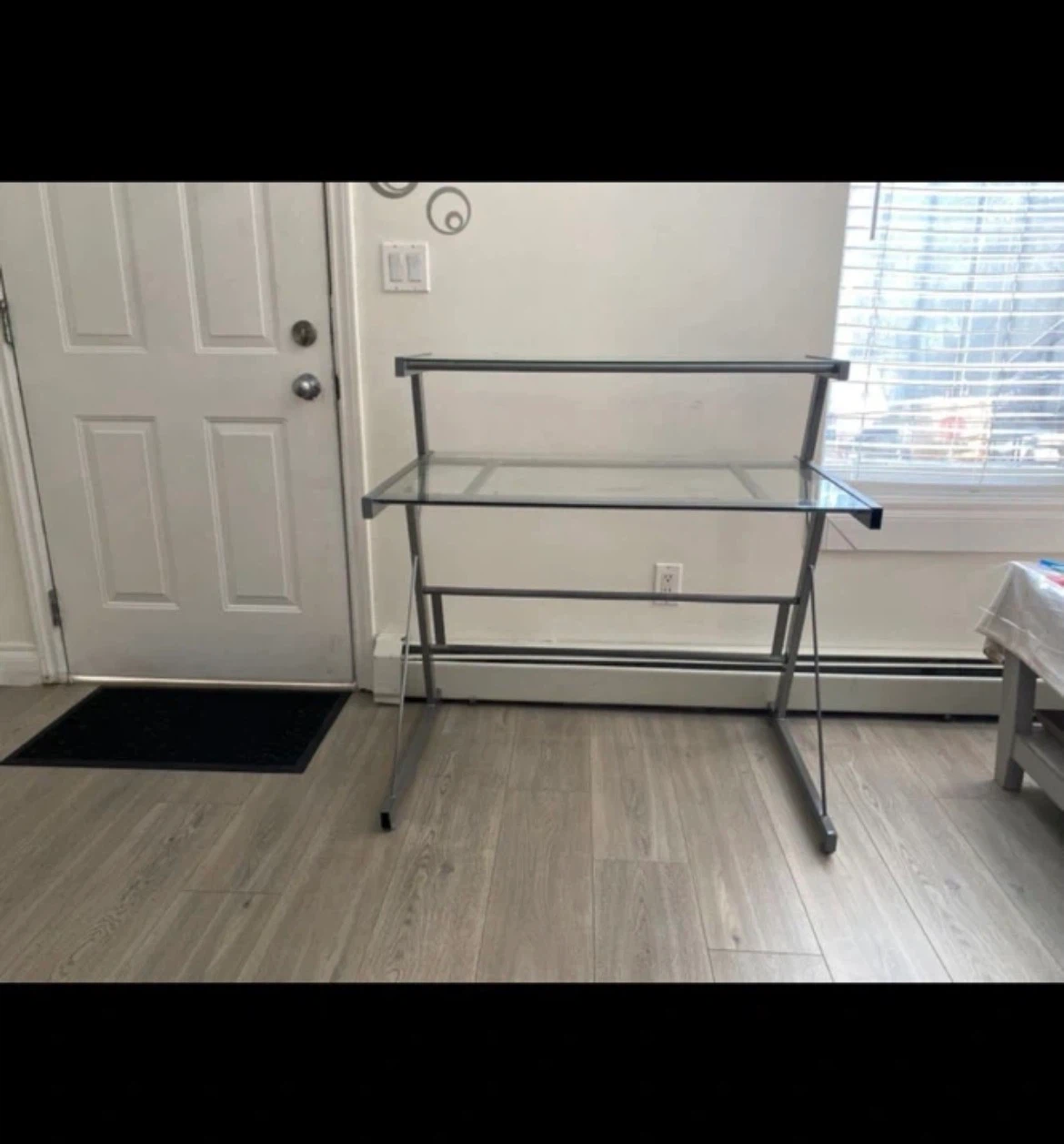 Glass and Metal Computer Desk