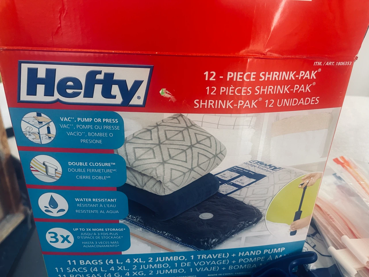 Hefty Shrink-Pak Storage Bags 12-Piece Set - photo 2