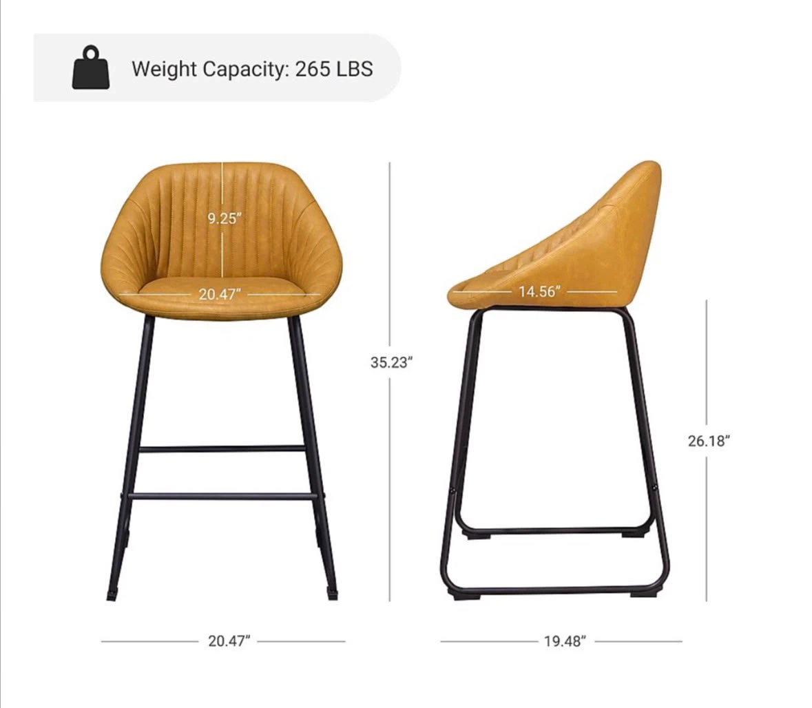 Mustard Yellow Bar Stool - set of x4 - photo 3