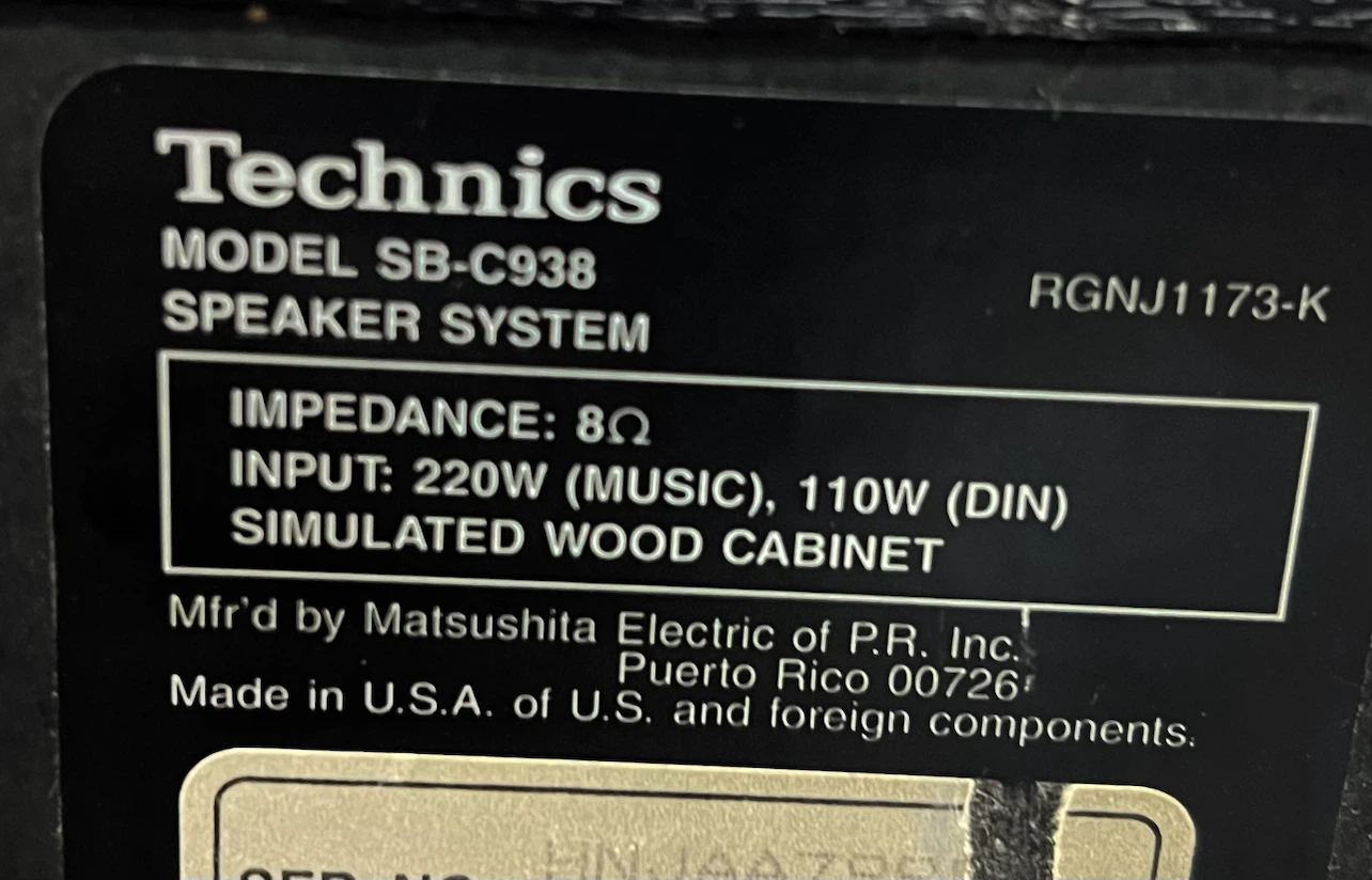 TECHNICS Center Channel Speaker - photo 3