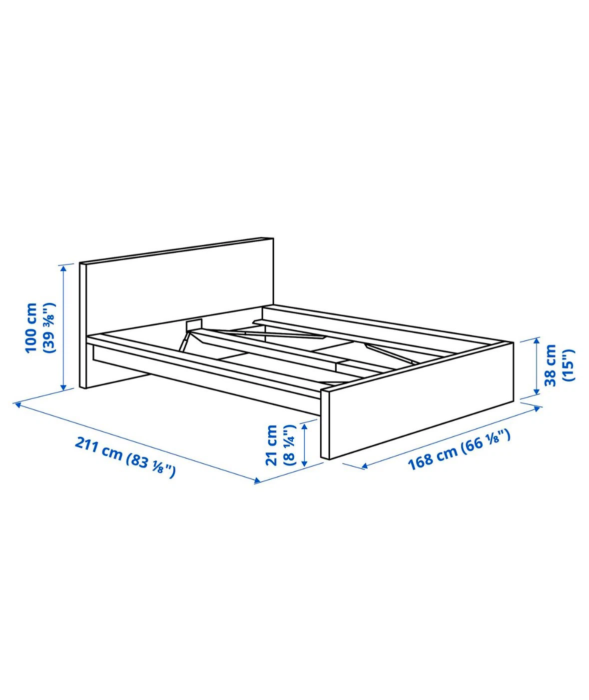 IKEA MALM Queen Bed Frame + Mattress - photo 3