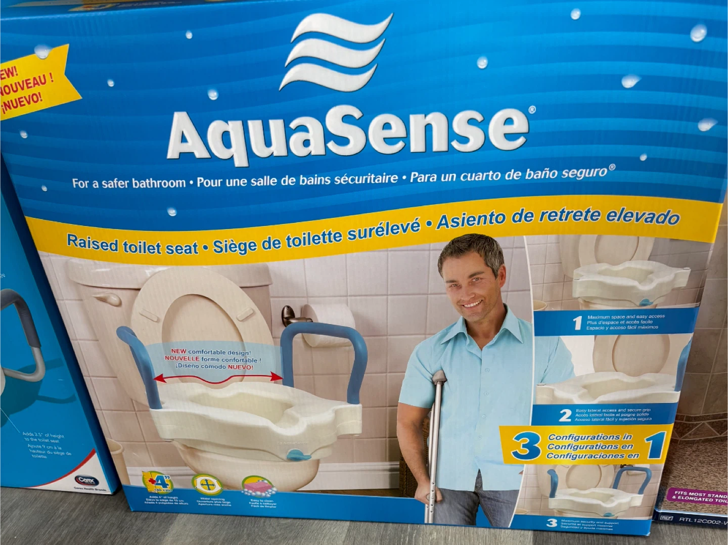 AquaSense 3-in-1 Contoured Raised Toilet Seat - photo 4
