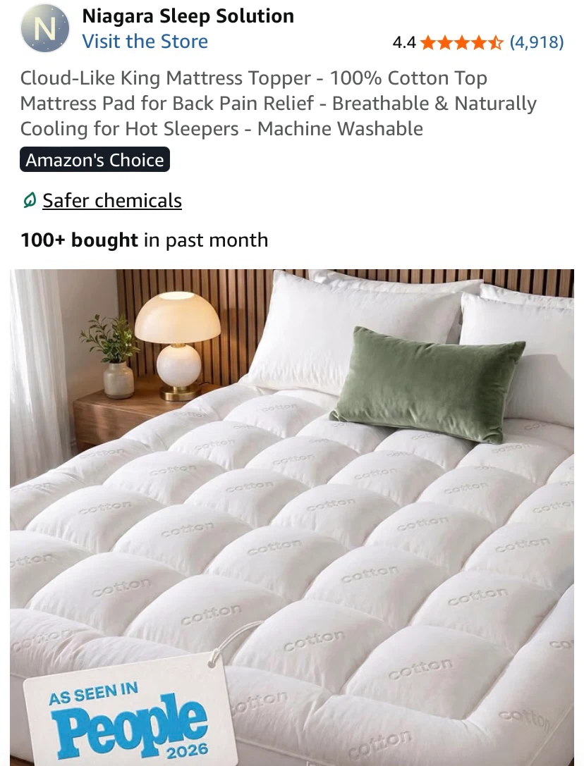 New Cotton King Mattress Topper