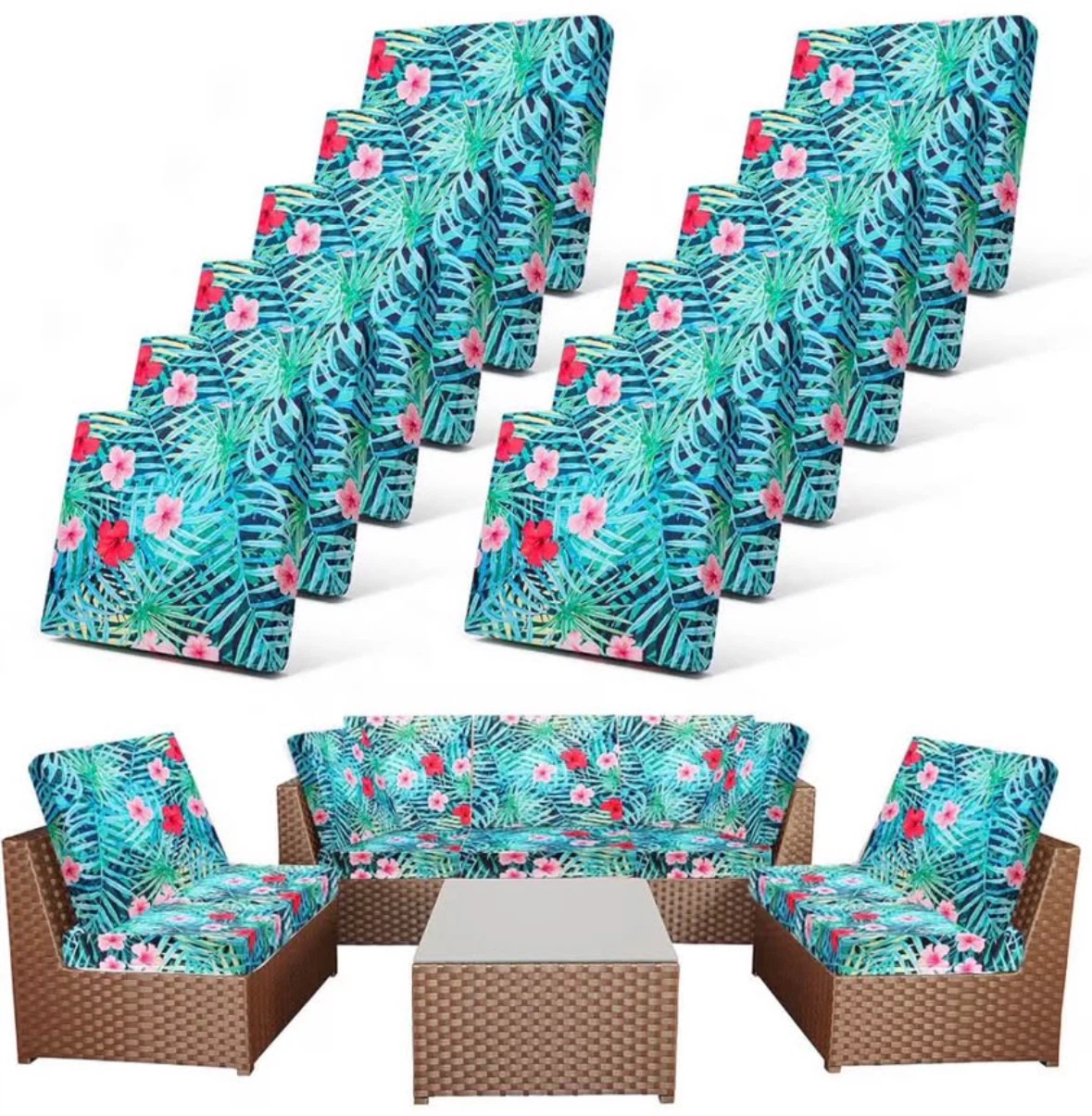 12 Pcs Patio Cushion Covers