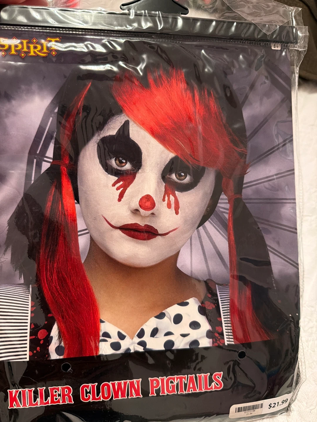 Spirit Halloween Killer Clown Pigtails Wig