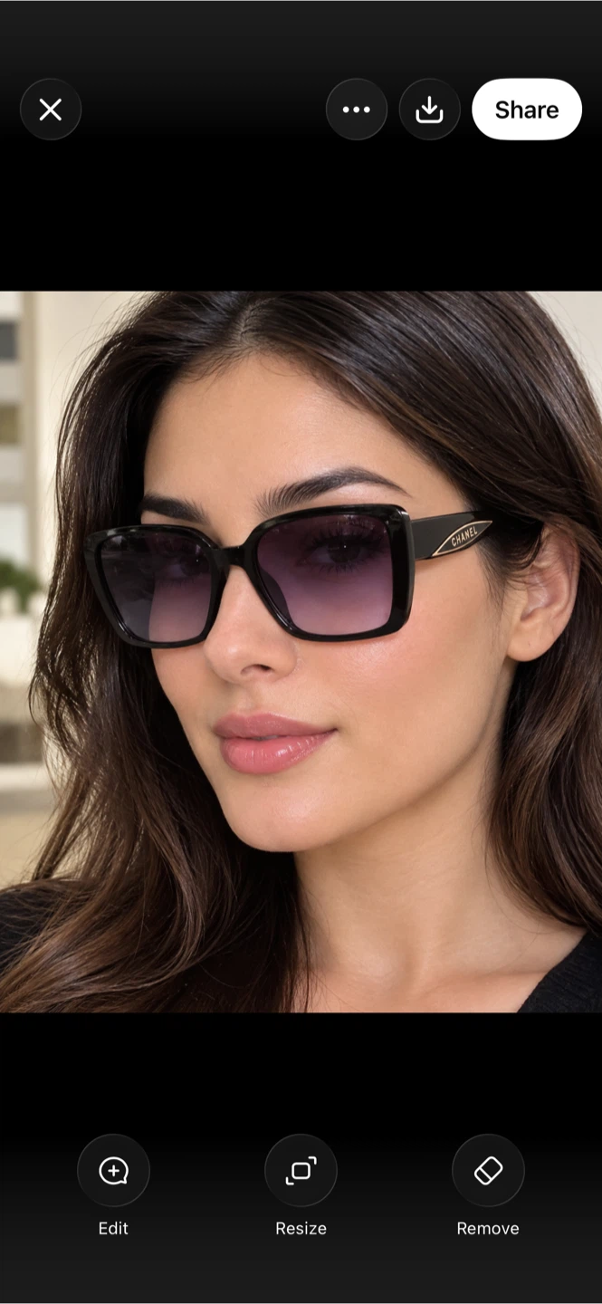 Chanel Black Sunglasses, 53,17,142.(sale price)