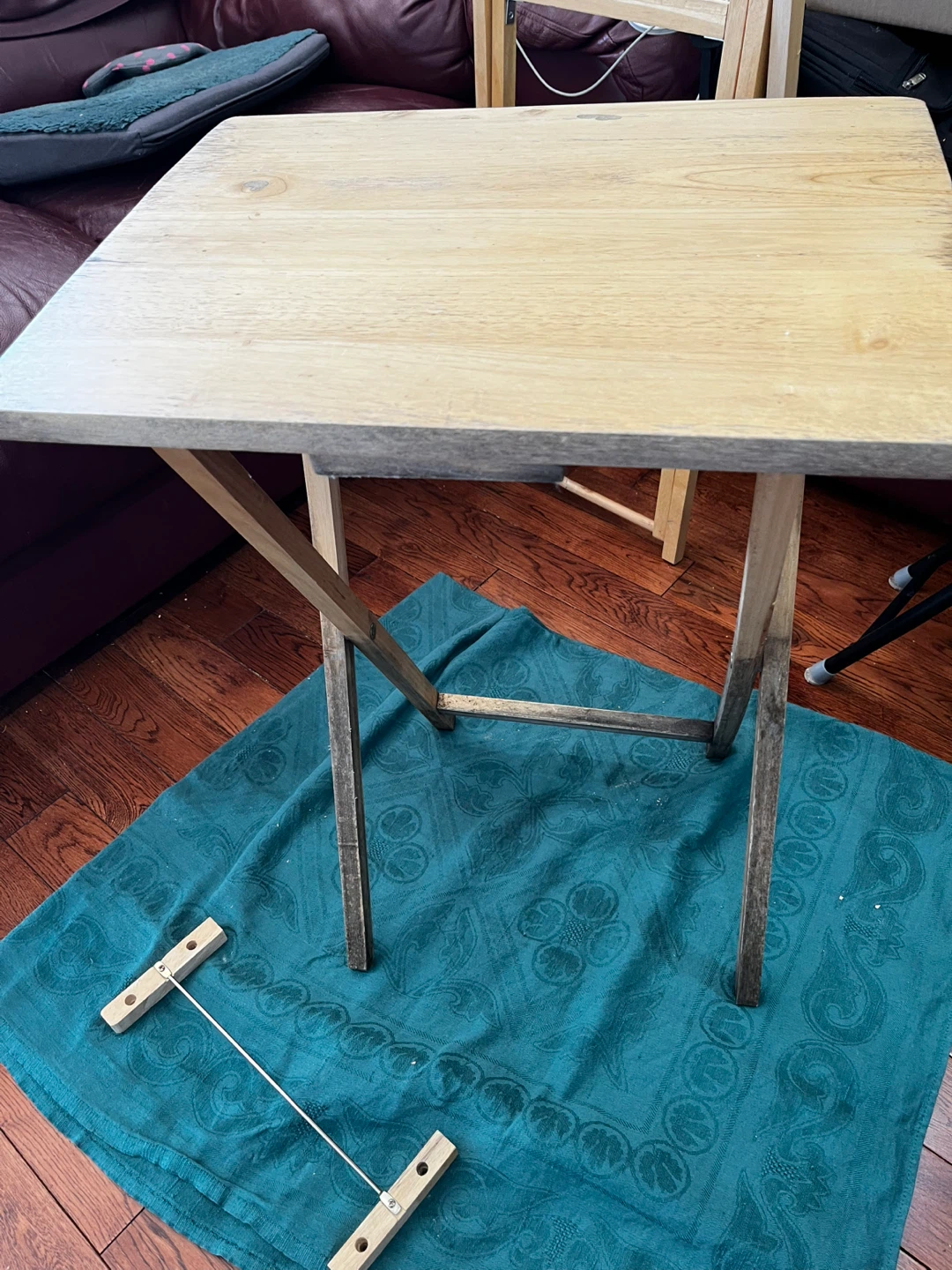 2 Collapsible Wooden TV Tray Table - photo 3