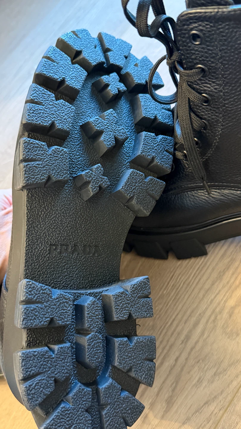 Prada Monolith Black Leather Lace-Up Boots - photo 4