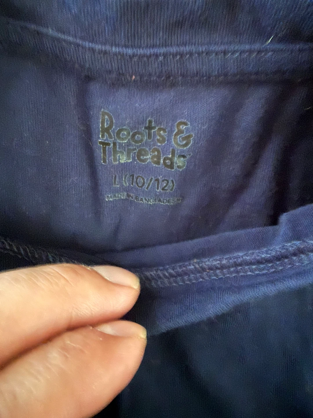 Roots & Threads Navy Long Sleeve Shirt Size L 10/12 - photo 2