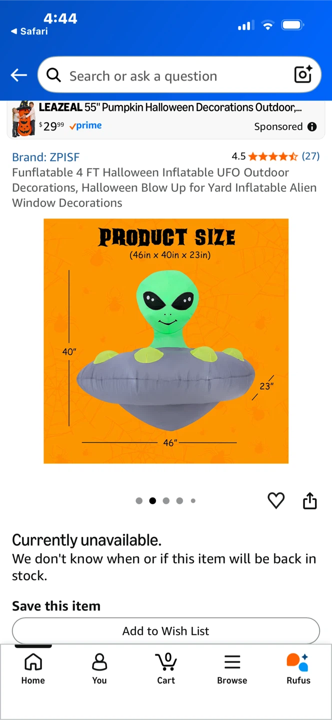 NEW 4 Ft Hanging Alien - photo 2