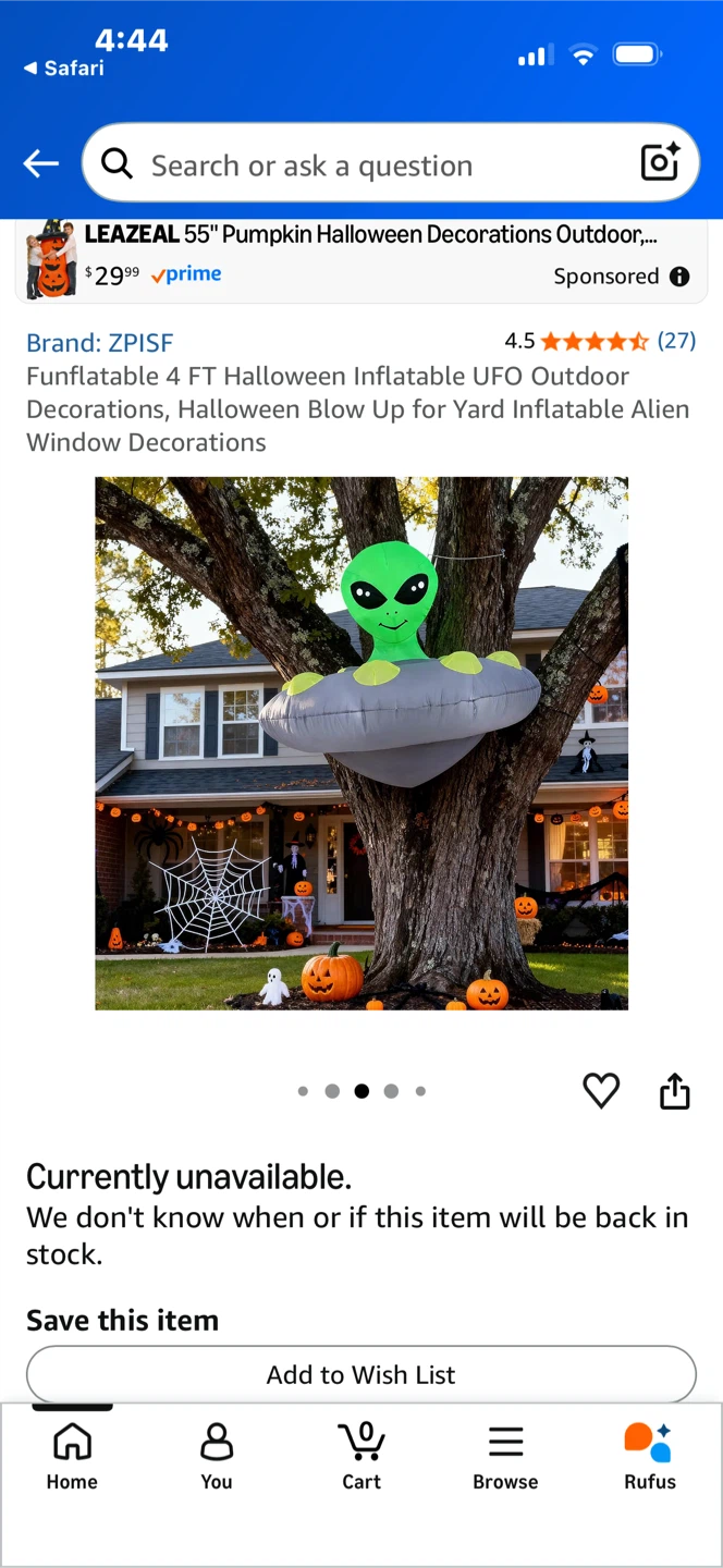 NEW 4 Ft Hanging Alien - photo 3