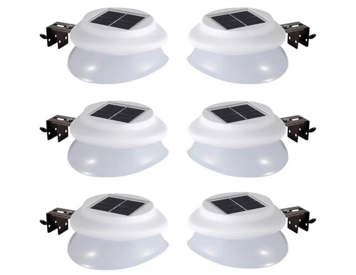 6 Pack Solar Gutter Lights – Outdoor Waterproof Lights - photo 2