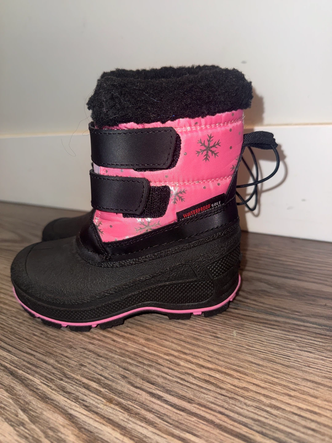 Pink and Black Winter Boots Size 8