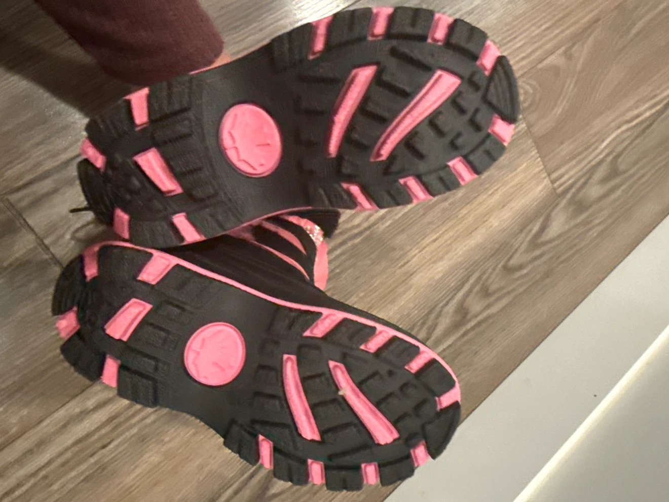 Pink and Black Winter Boots Size 8 - photo 5