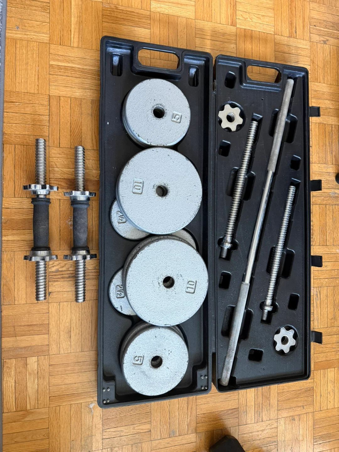 Weight set with case to transport (80 lbs)