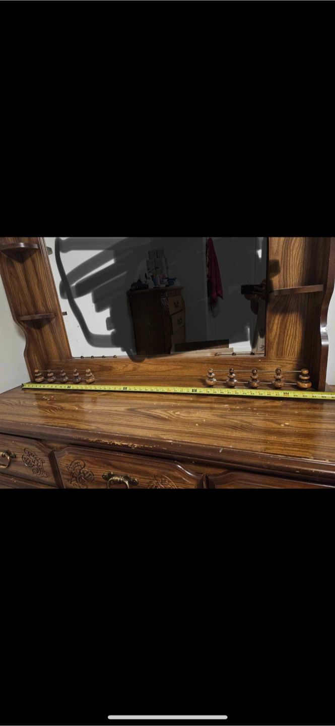 Vintage Wooden Dresser with Mirror - photo 2
