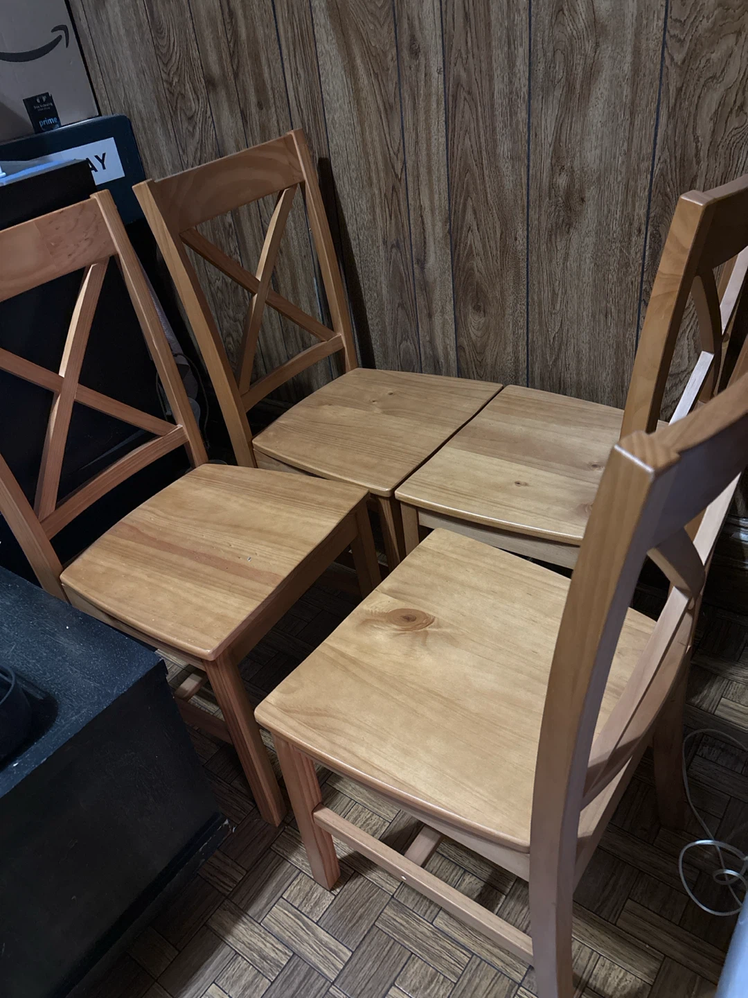 Set of 4 Wooden Dining Chairs