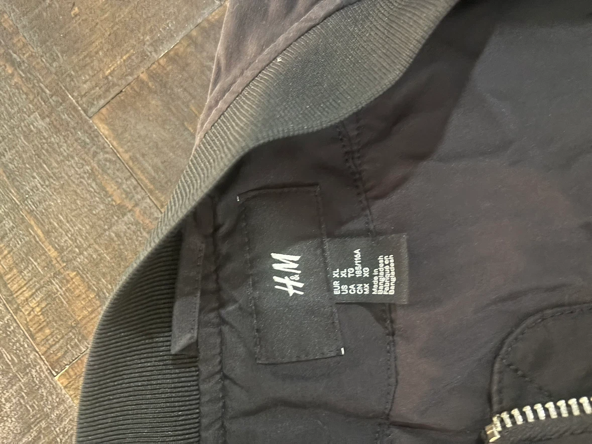 H&M Black Bomber Jacket XL