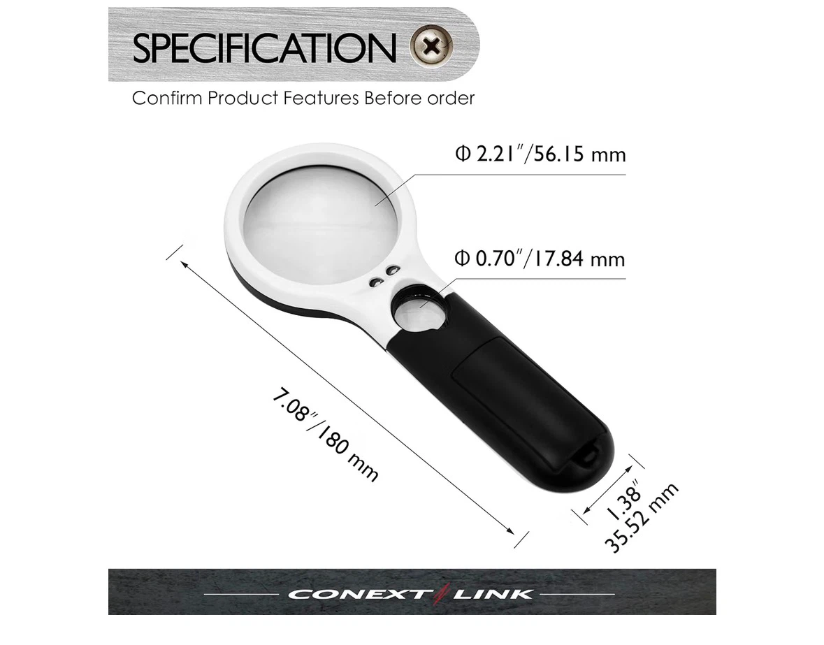 45X LED Magnifying Glass – Handheld Magnifier - photo 2