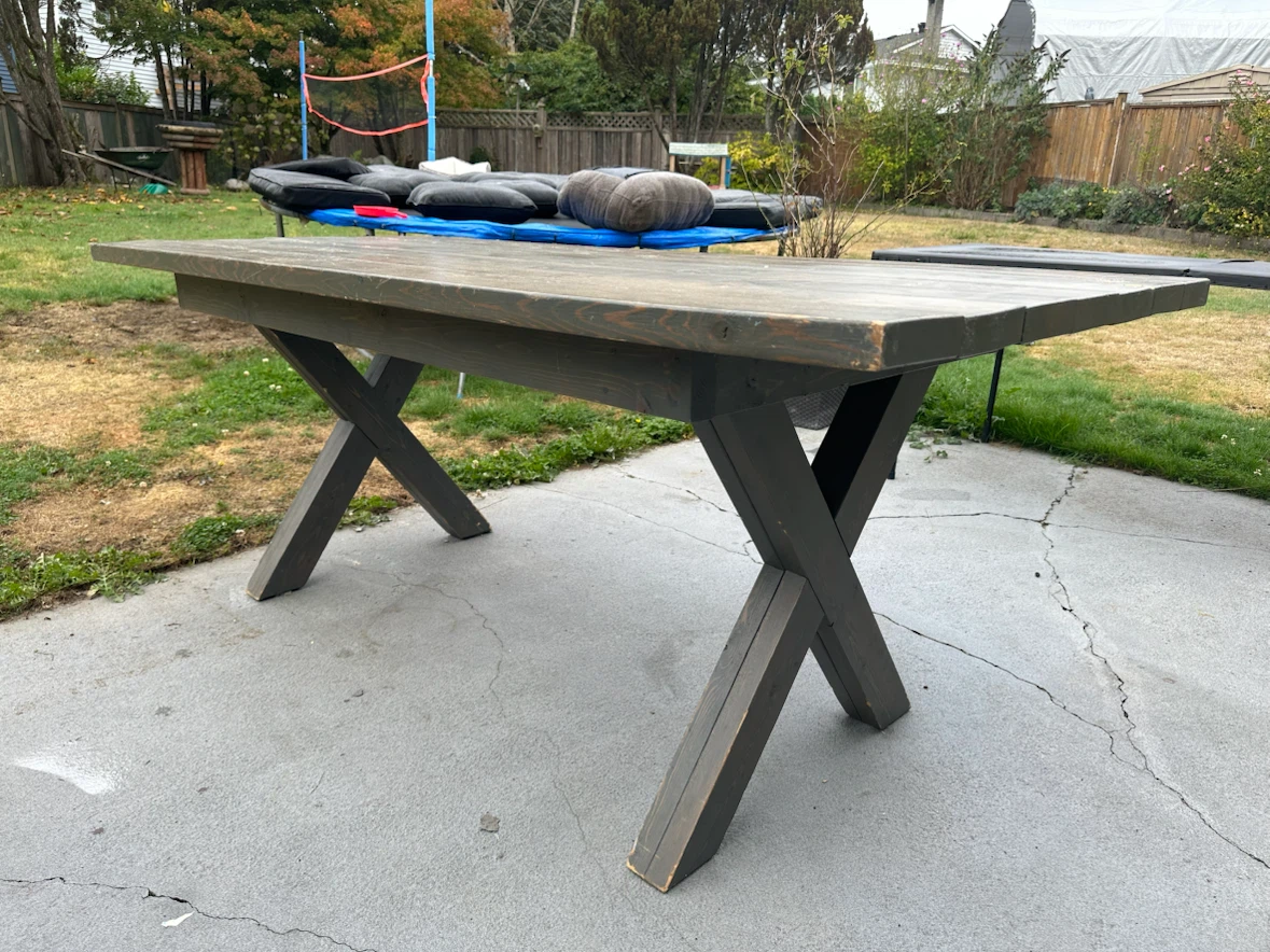 Rustic Wood X-Leg Dining Table - photo 2
