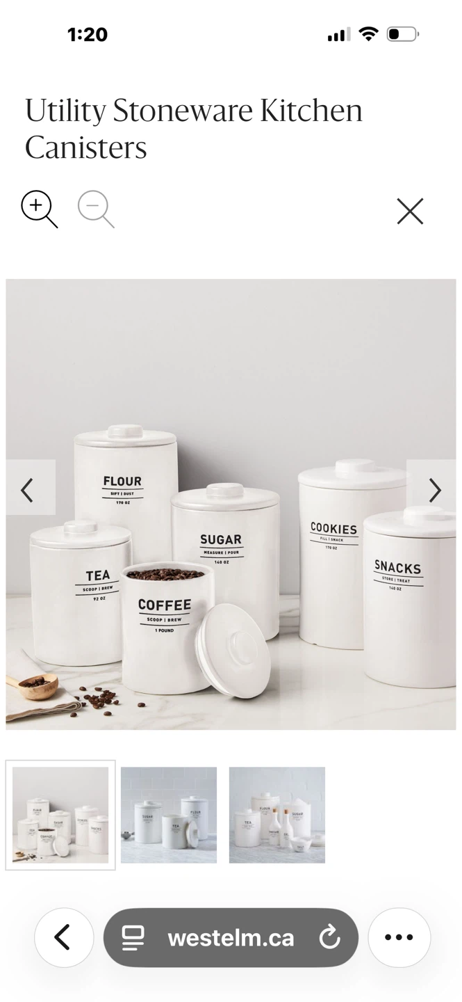West Elm Utility Stoneware Kitchen Canisters