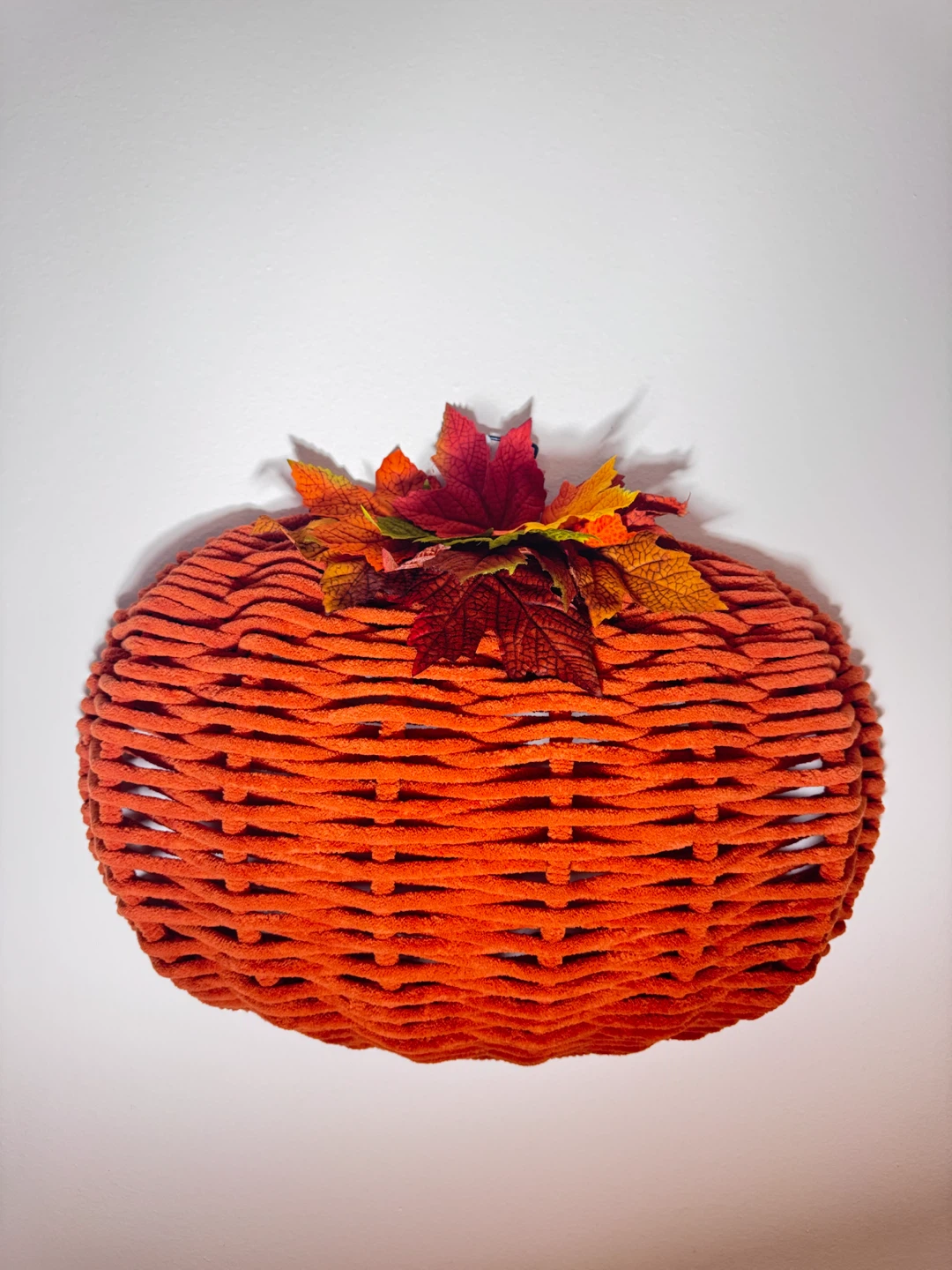 Woven Orange Pumpkin Wall Decor