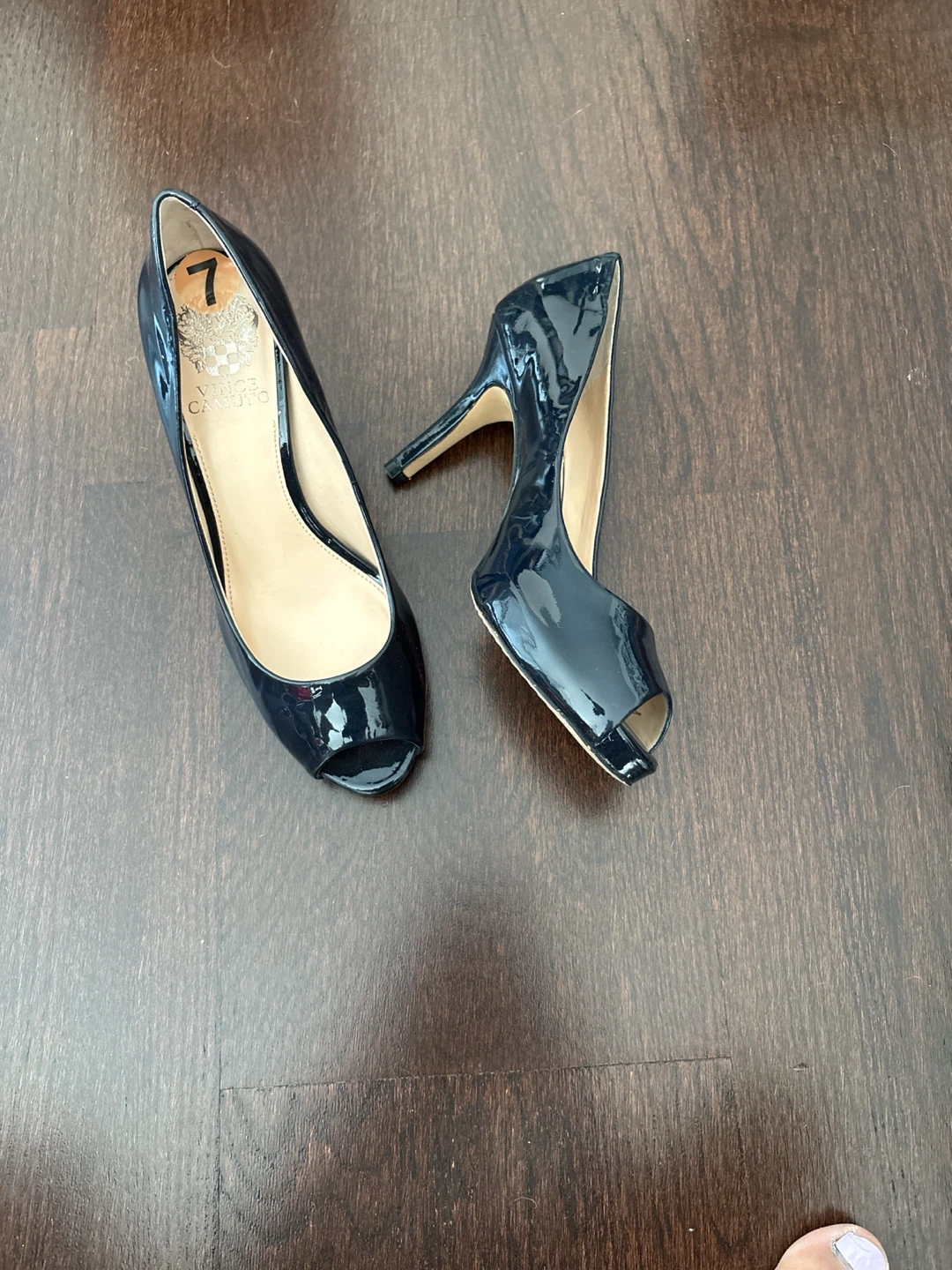 Ladies Vince Camuto Open Toe Navy blue shoes