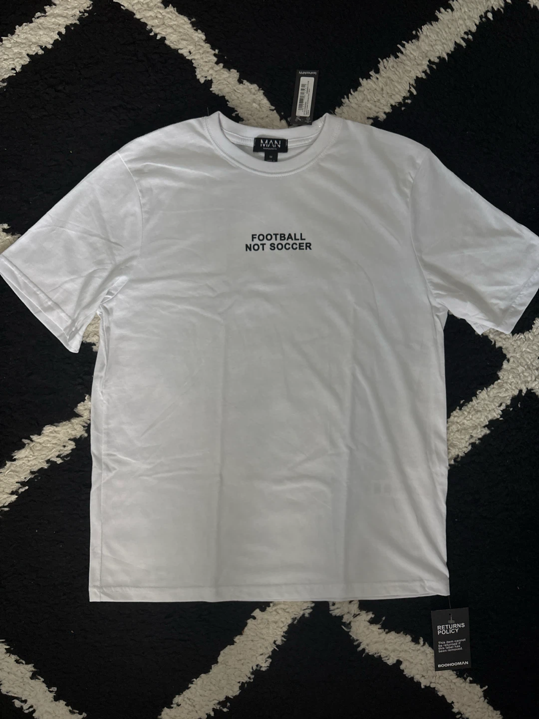 BoohooMAN Football Not Soccer T-Shirt