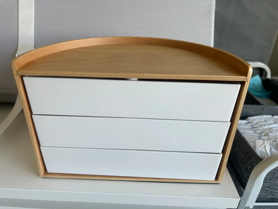 Umbra Wood and White 3-Drawer Organizer