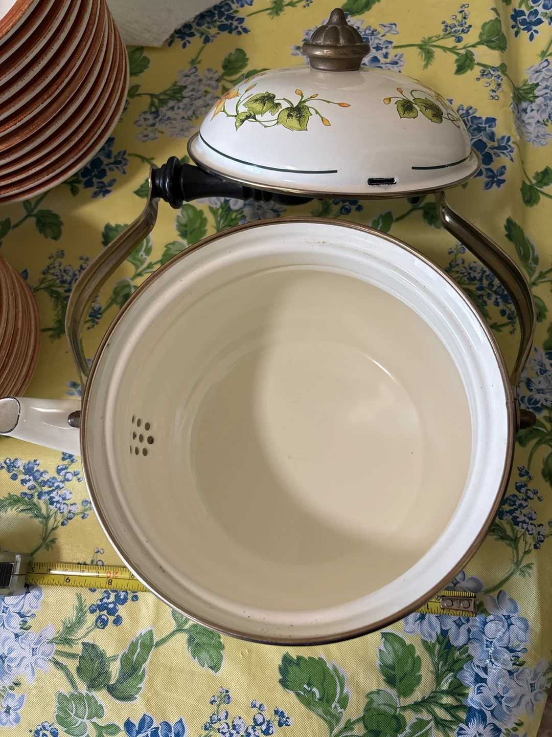 7” vintage 1970 Japanese enamel tea pot - photo 2