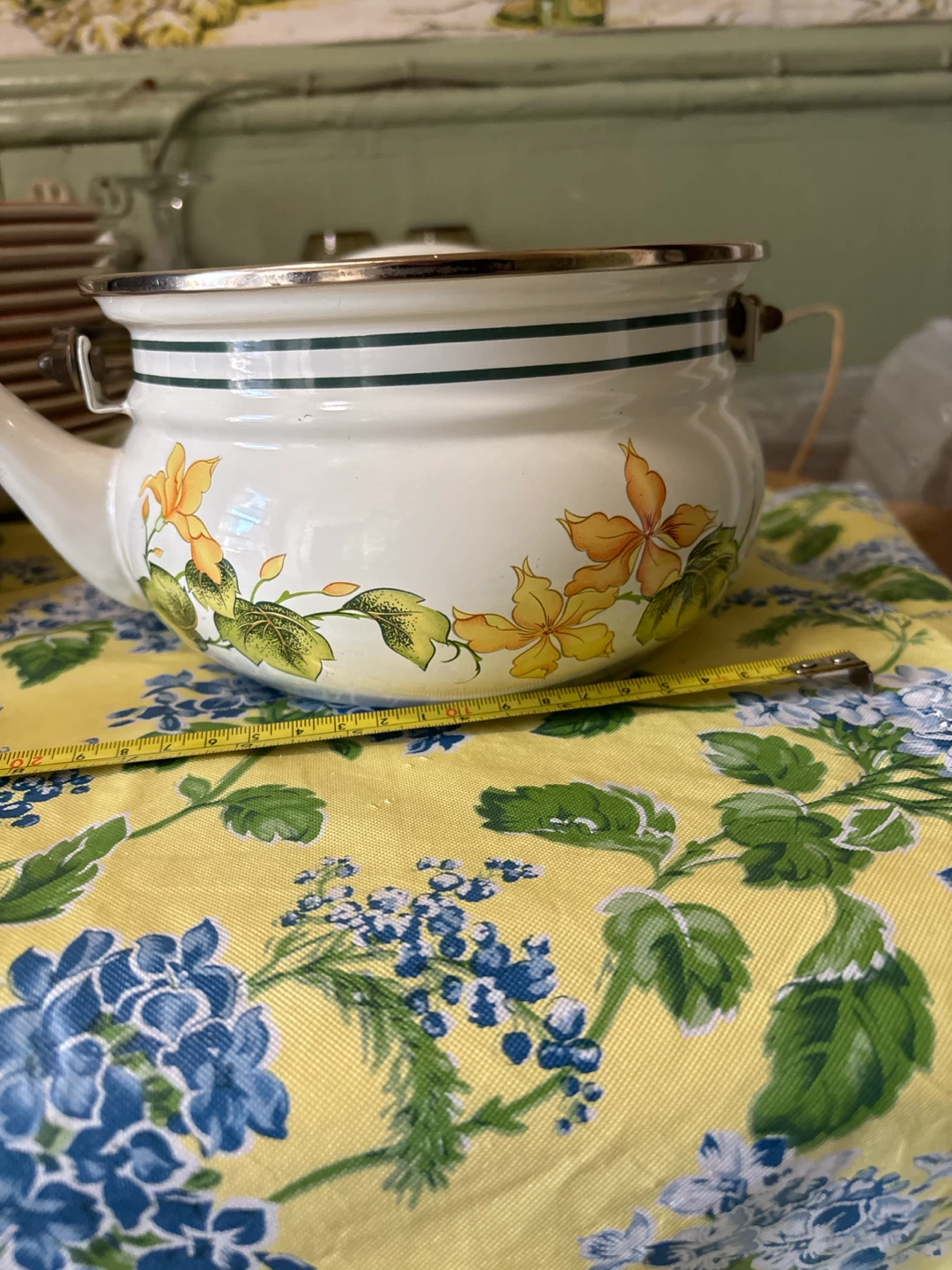 7” vintage 1970 Japanese enamel tea pot - photo 3