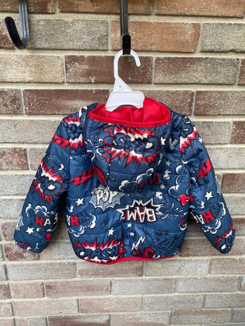 Kids Comic Hooded lightweight puffer jacket 3T - photo 2