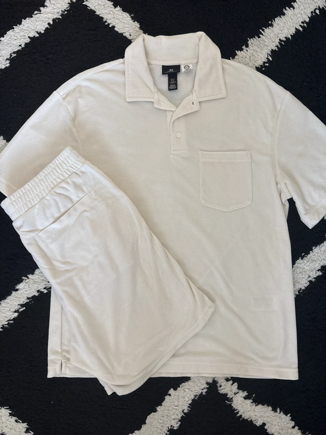 H&M Terry Cloth Towelling Polo and Shorts Set
