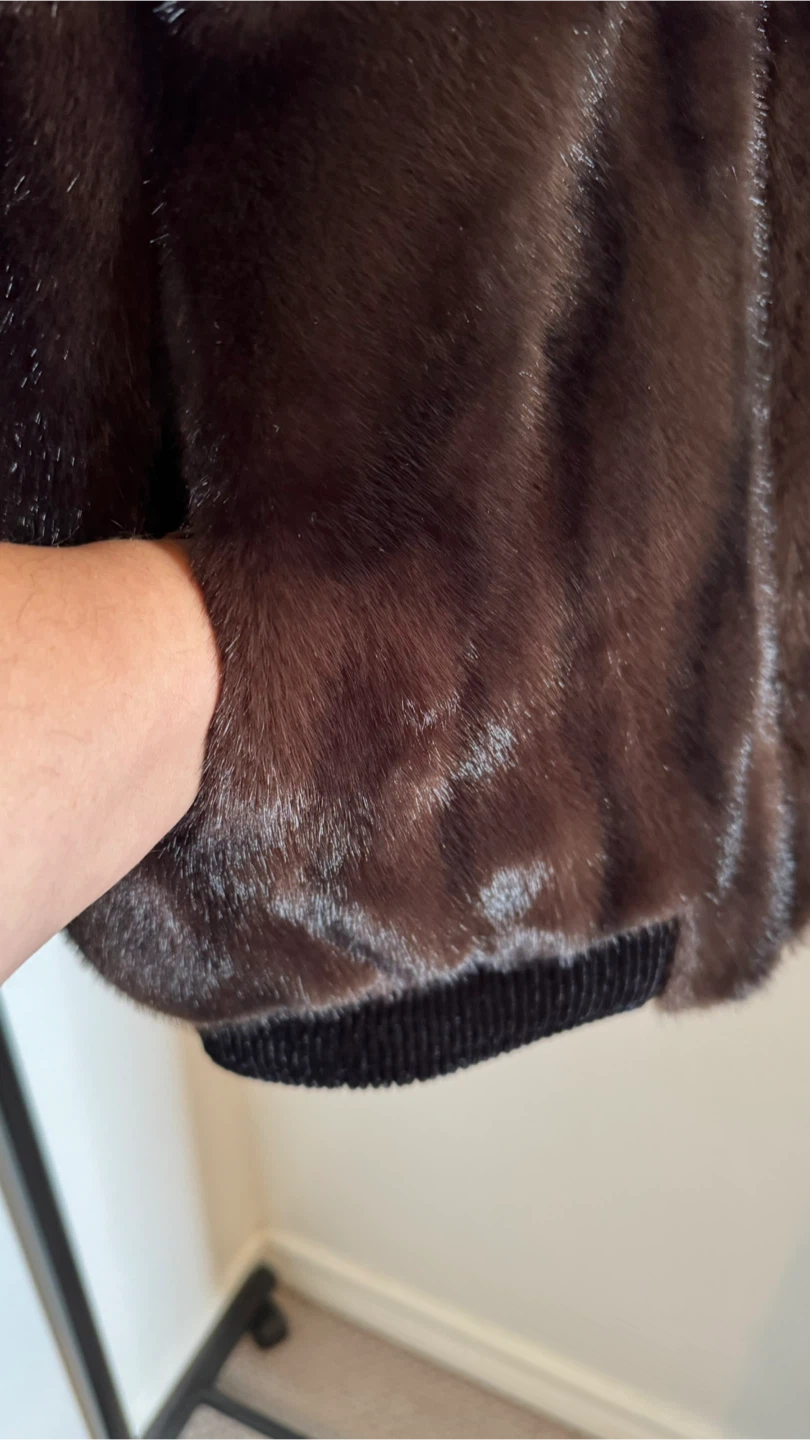 Dark Brown Faux Fur Bomber Jacket - photo 3