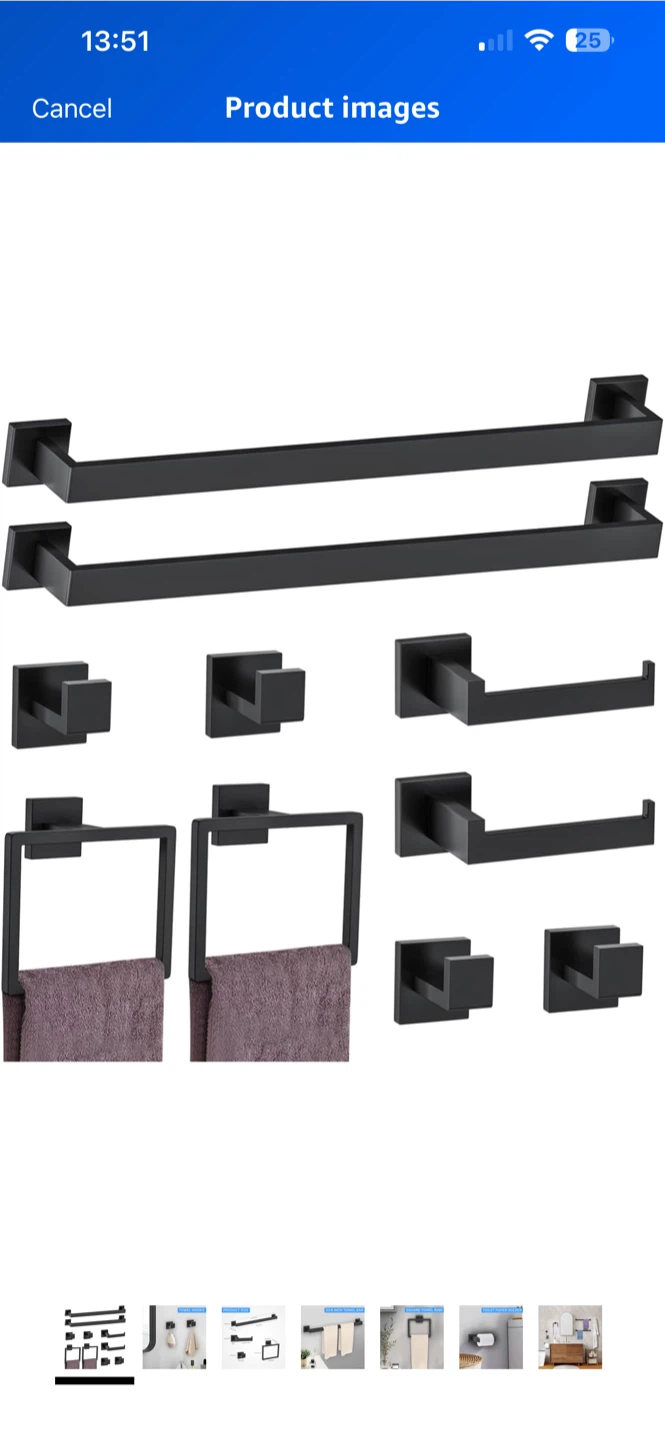 10-Piece Matte Black Bathroom Hardware Set – Brand New in Box