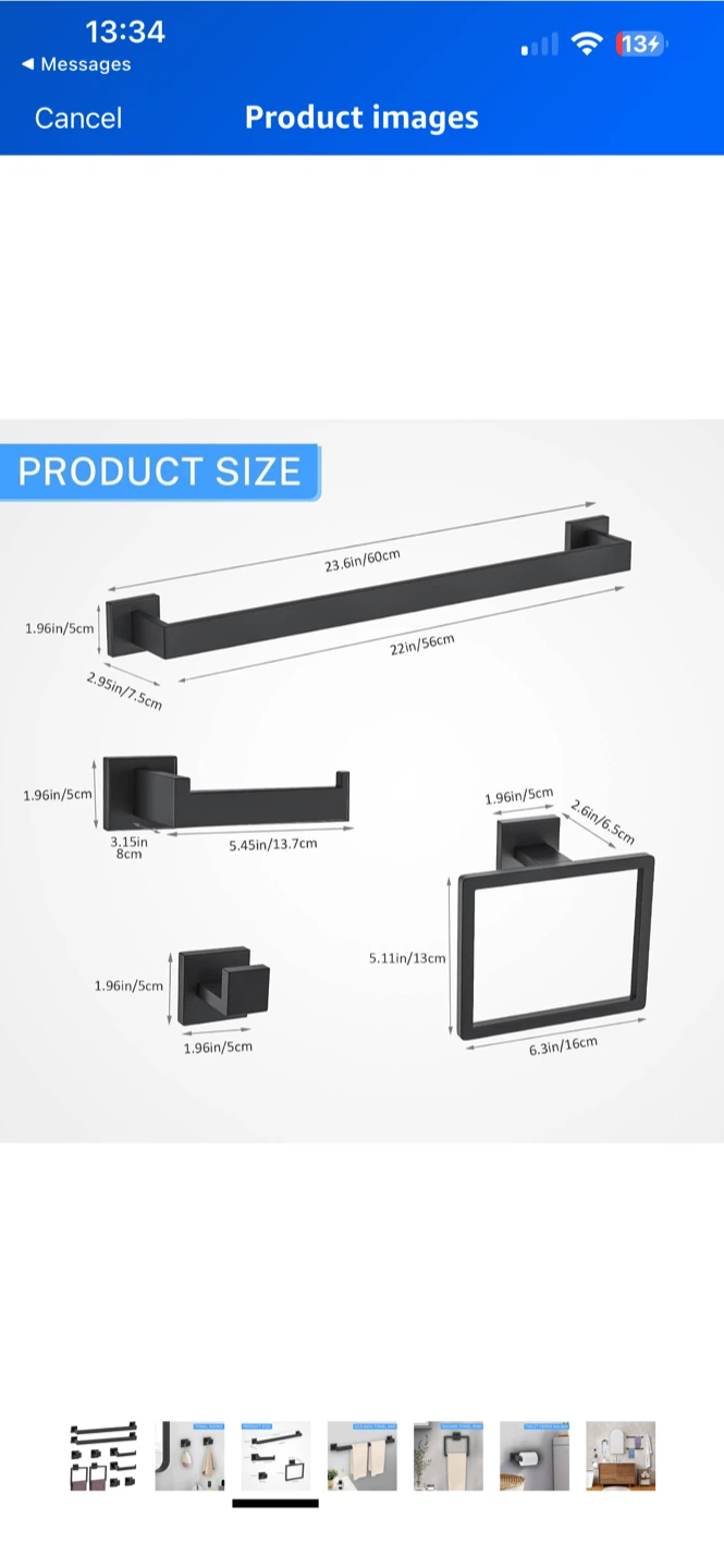 10-Piece Matte Black Bathroom Hardware Set – Brand New in Box - photo 2