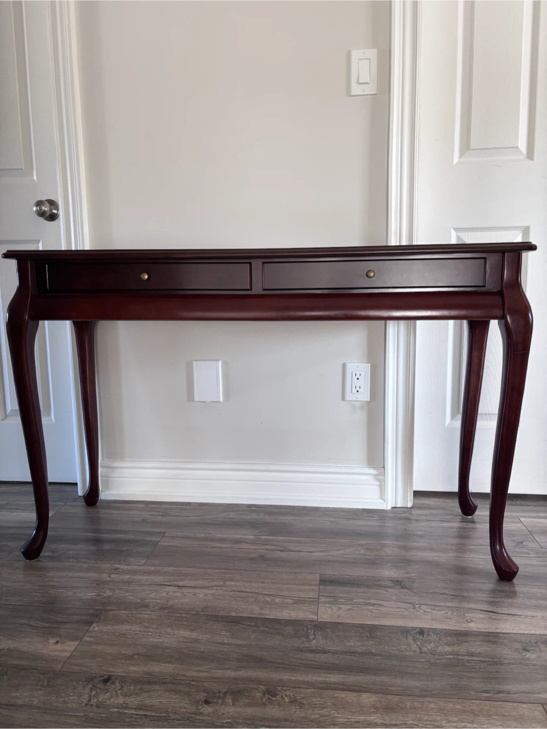 Dark wood console table