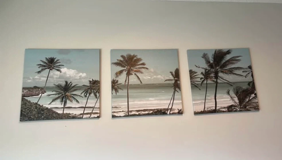 Three-Piece Palm Tree Wall Art Set