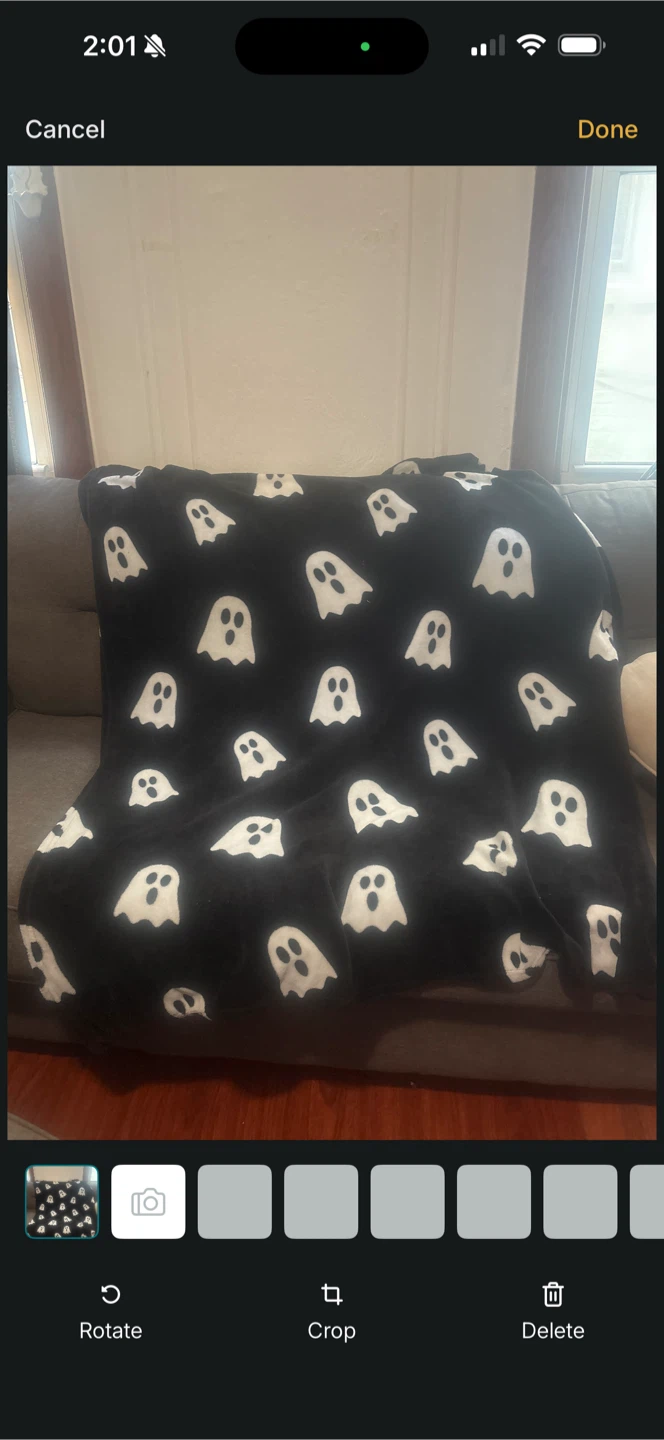 Black and white ghost print throw blanket