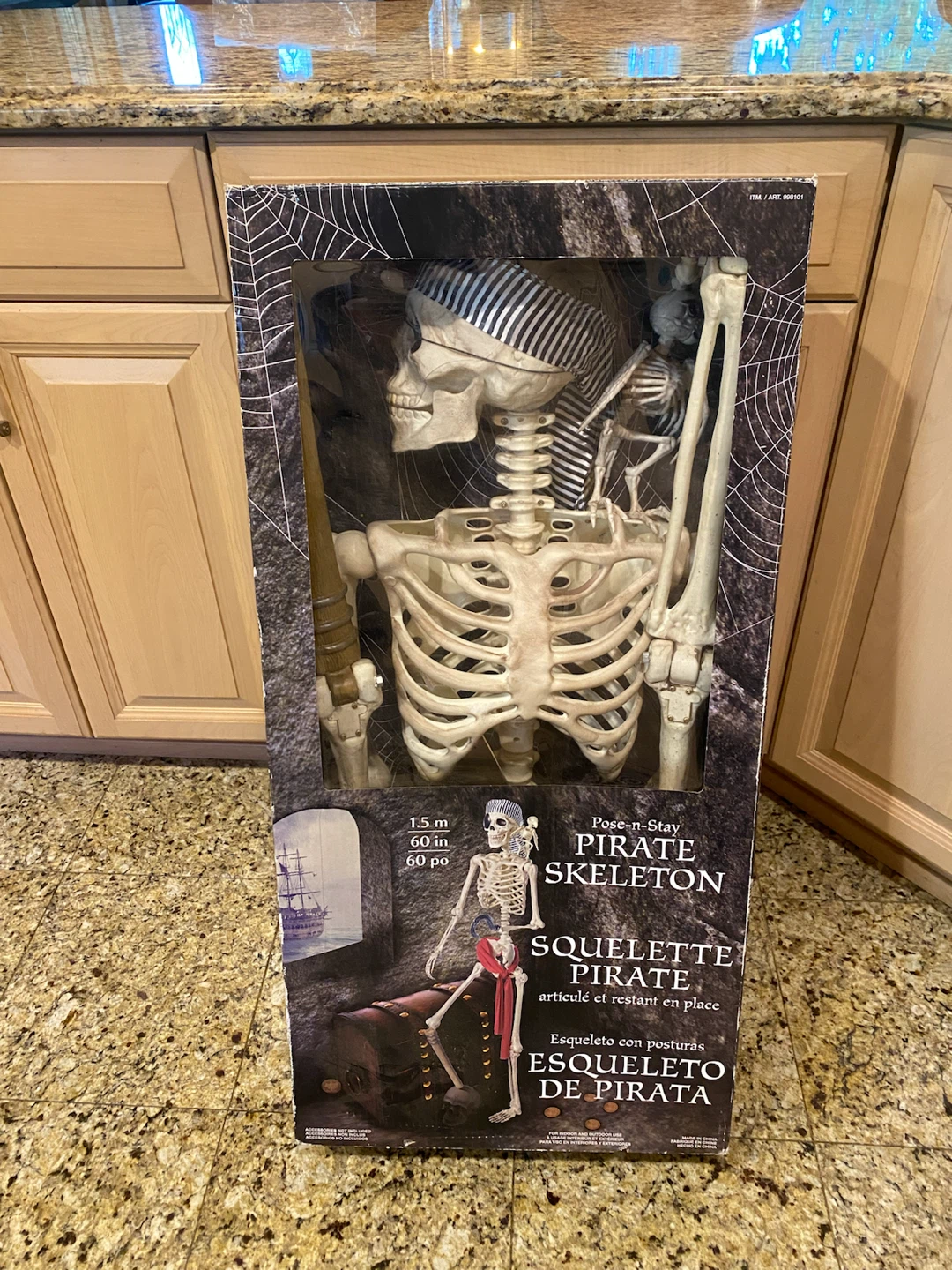 Pose-n-Stay Pirate Skeleton 60 inch Halloween