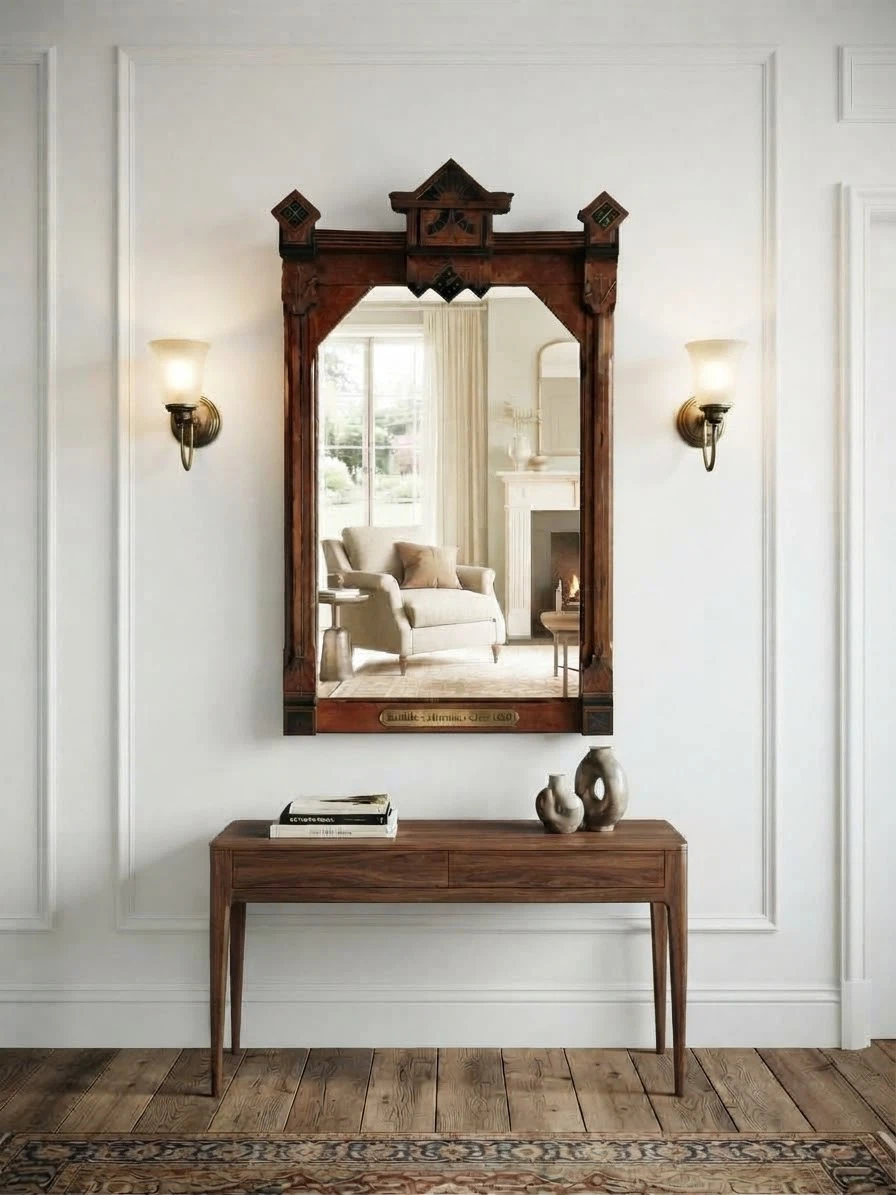 Vintage Wooden Decorative Mirror