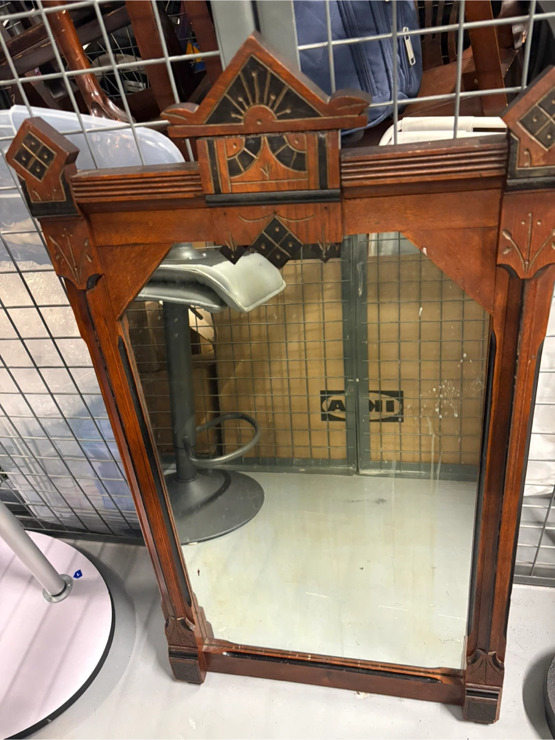 Vintage Wooden Decorative Mirror - photo 2