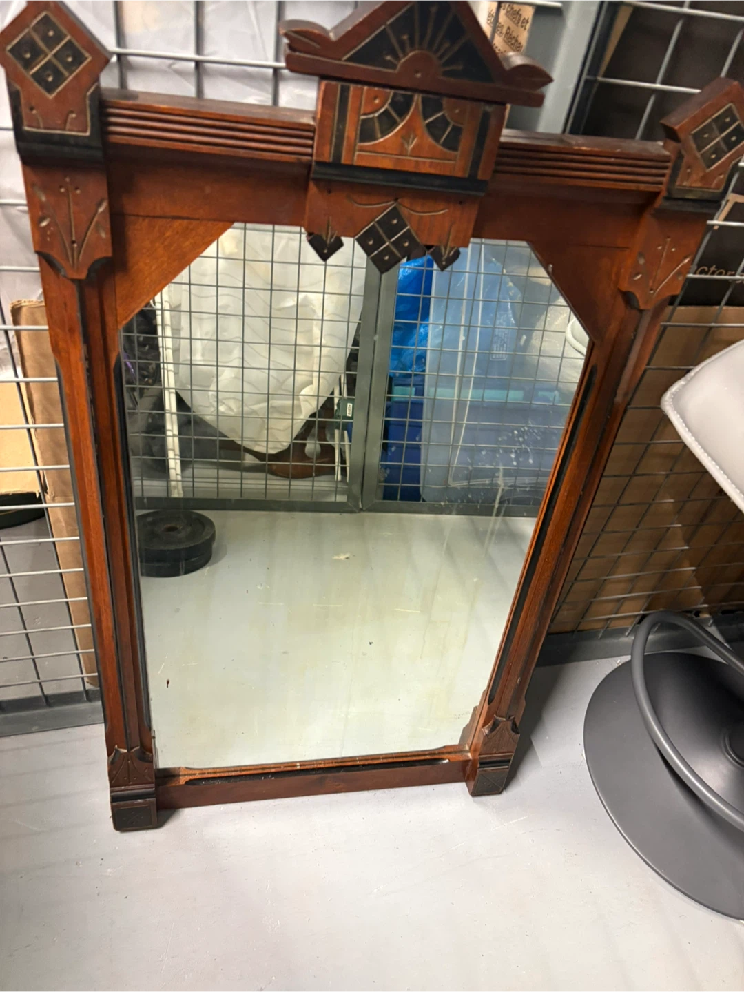 Vintage Wooden Decorative Mirror - photo 4