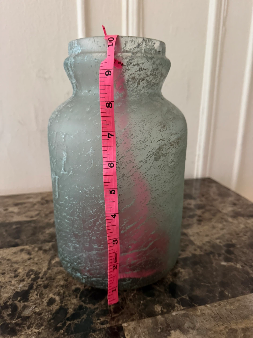 Frosted Glass Vase with Metal Stand - photo 2
