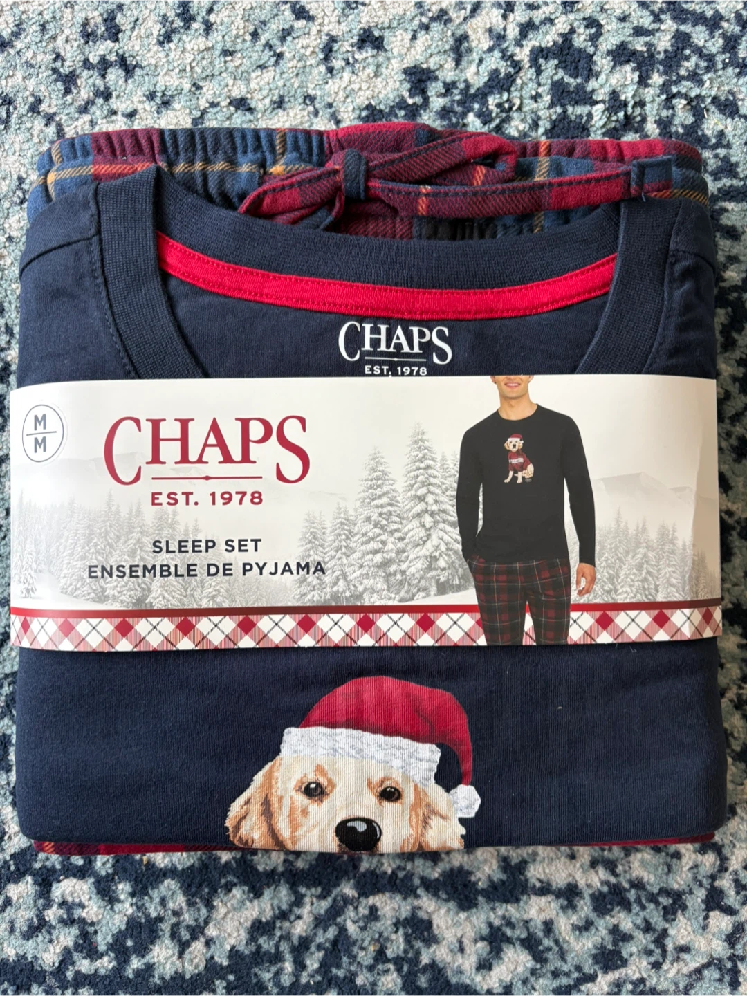 Mens Chaps Christmas Dog Sleep Set size M