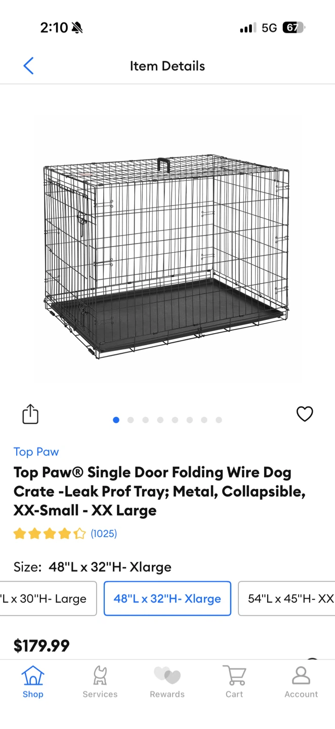 Top Paw Single Door Folding Wire Dog Crate